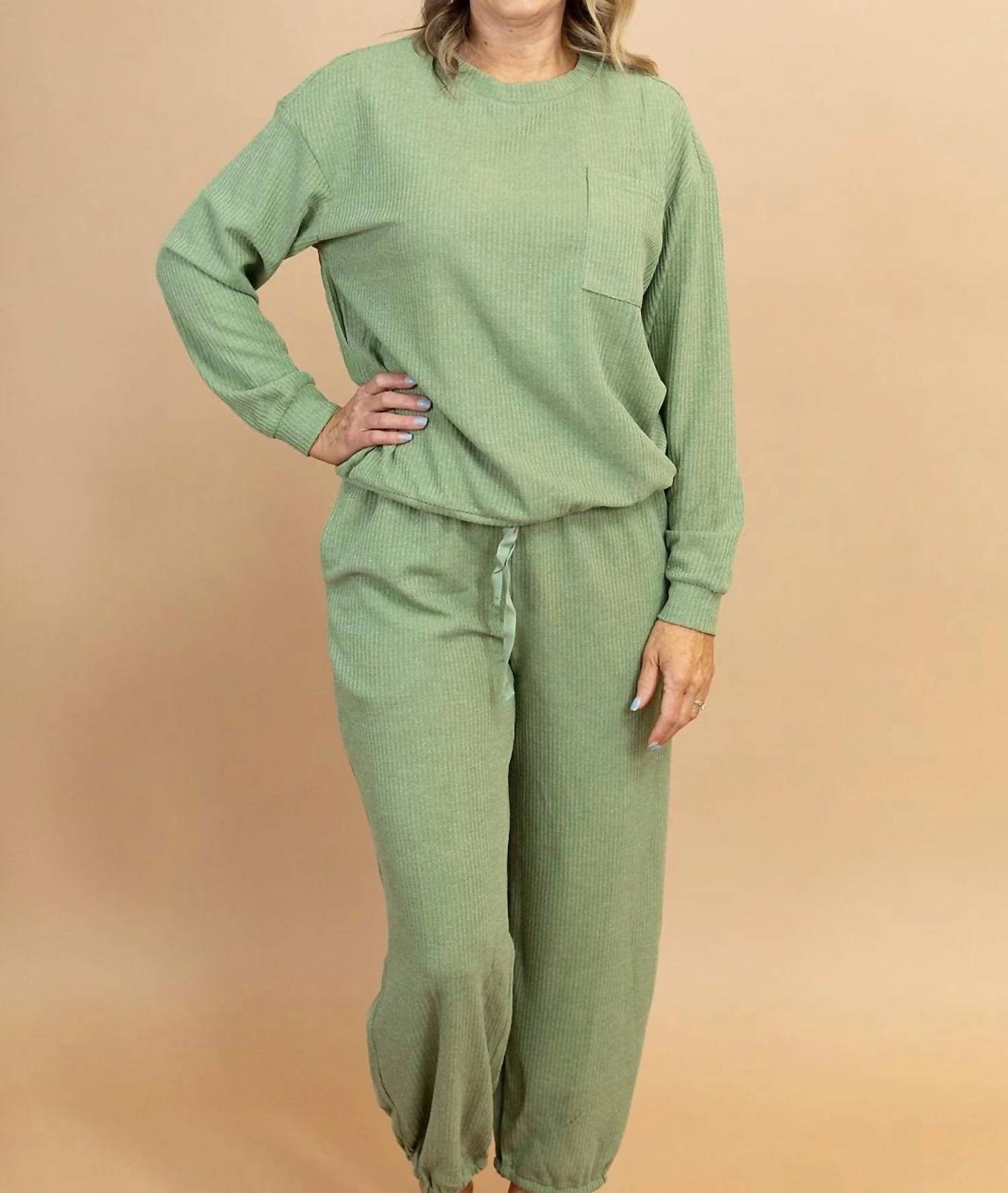 Listicle - Bree Waffle Knit Lounge Set
