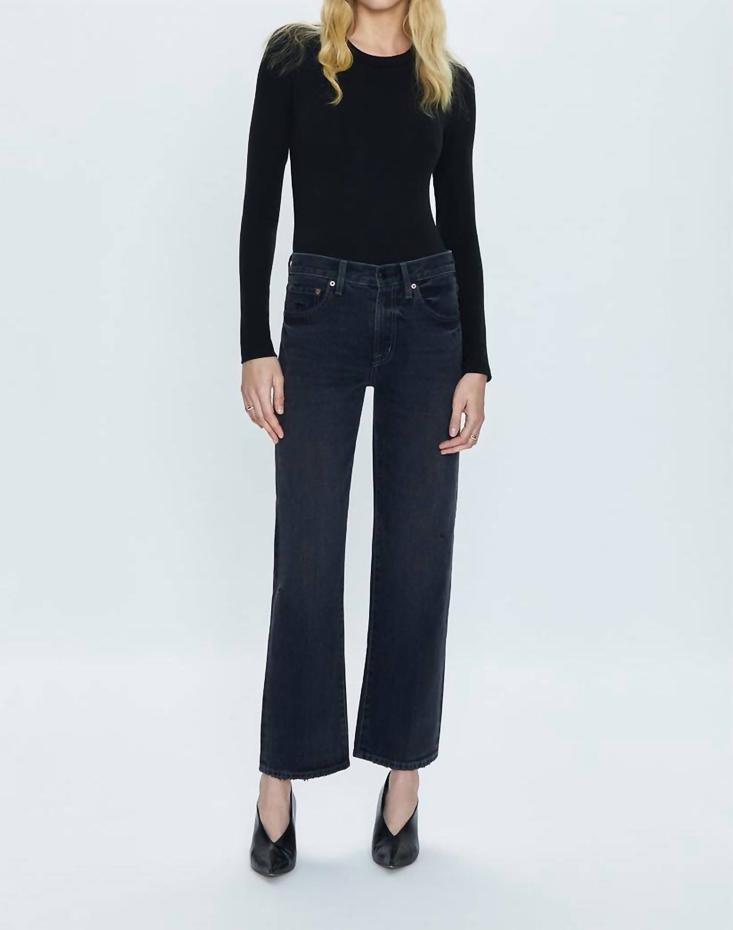 Pistola - Lexi Mid Rise Bowed Straight Leg Jeans