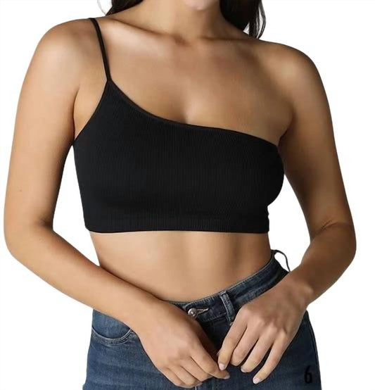 Nikibiki - One Shoulder Ribbed Bralette
