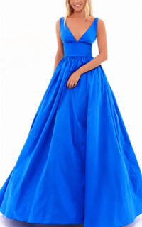 Tarik Ediz - Plunging-Neck Taffeta Ballgown