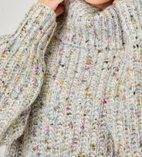 Mystree - Turtleneck Mixed Yarn Sweater