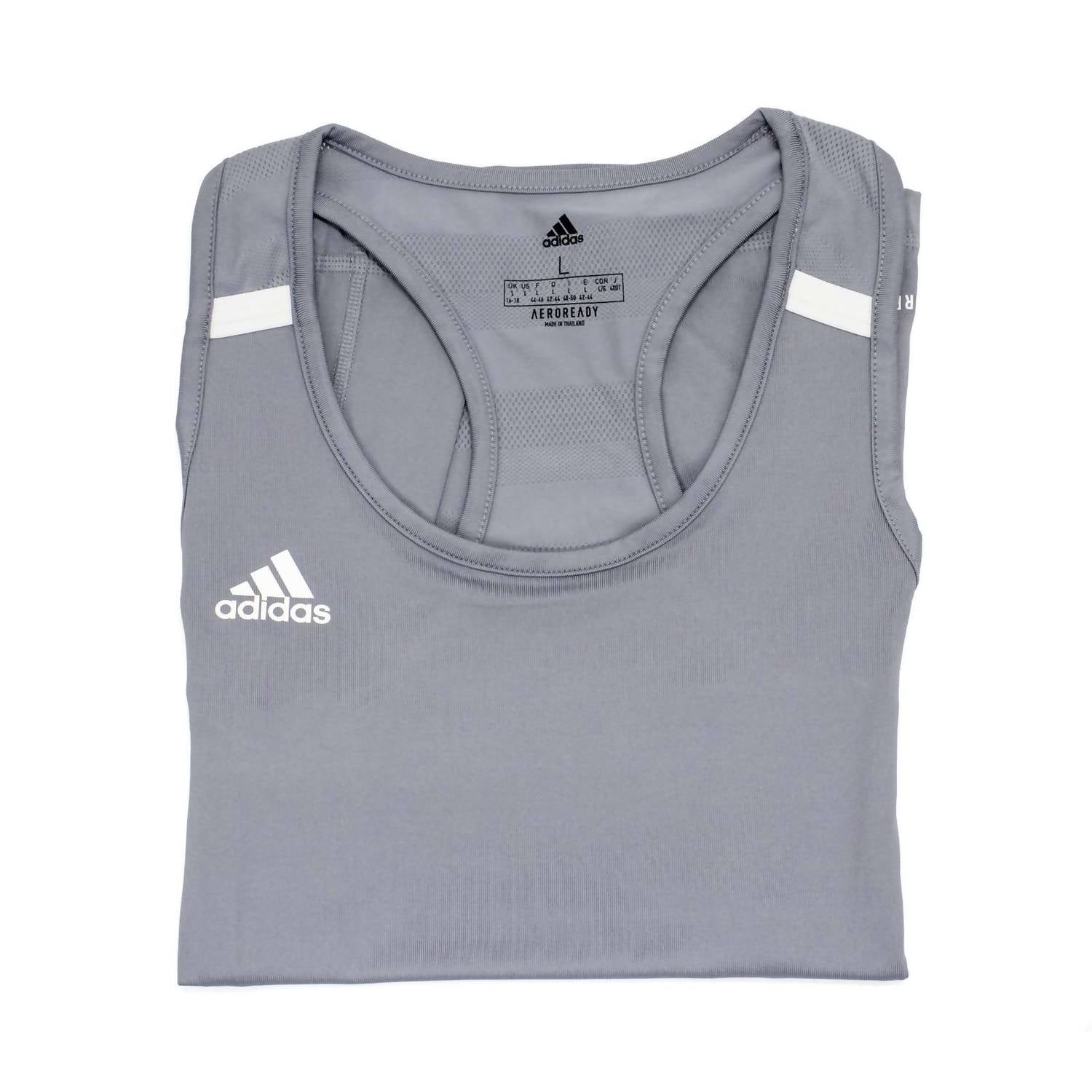 adidas Women's Team 19 Pull-on Tank Top in grey - women's tank top - detail view