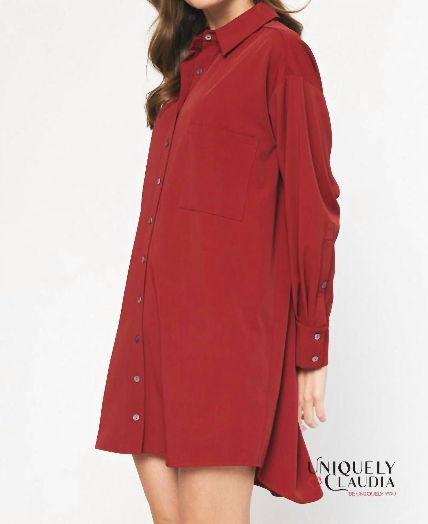Entro - Sheri Long-Sleeve Shirt Dress