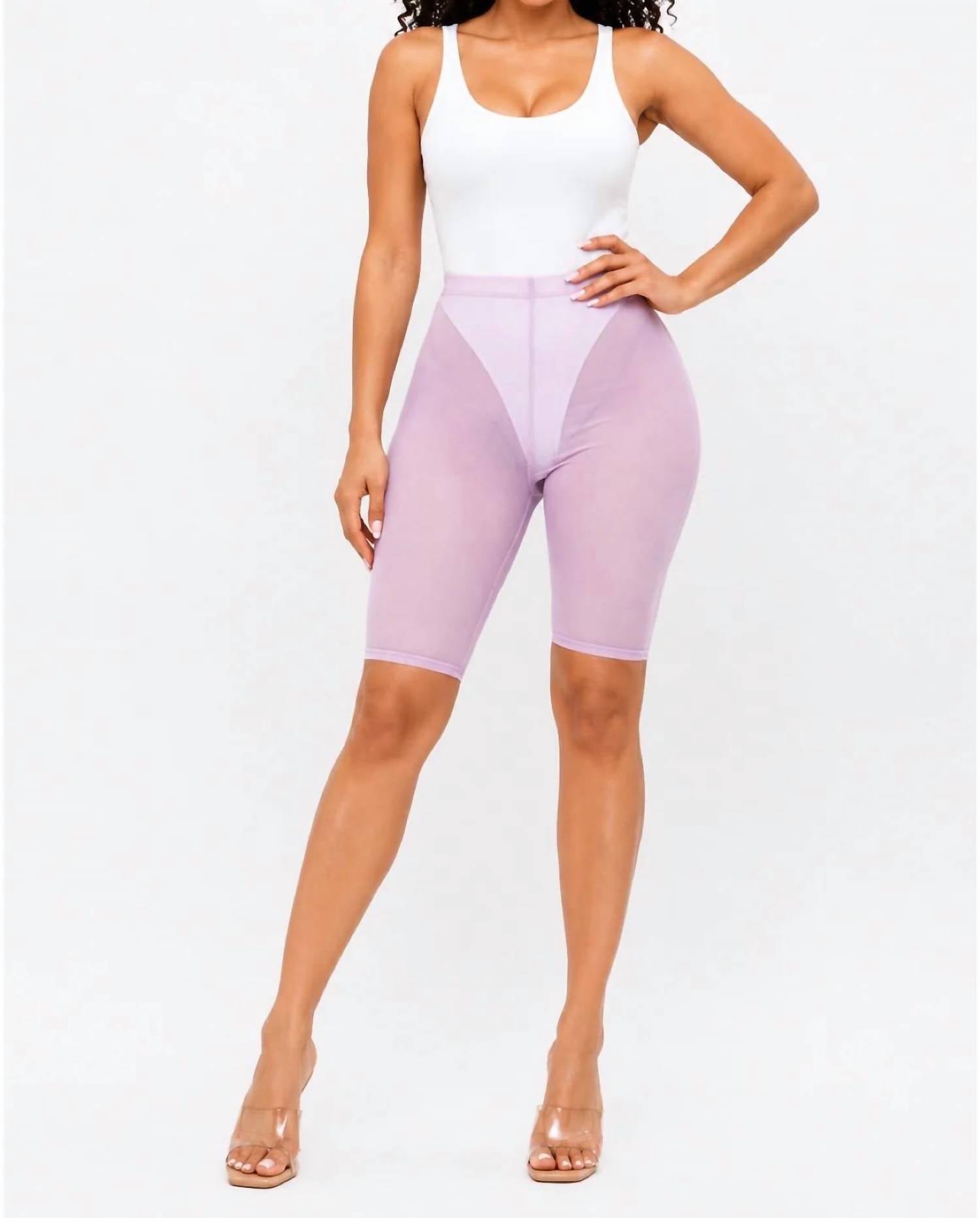 Jnk - On One Stretch Mesh Biker Shorts with Sheer