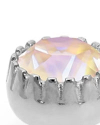 Qudo Women's London 8mm Jewelry Topper in dusty pink delight silver - women's jewelry - detail view