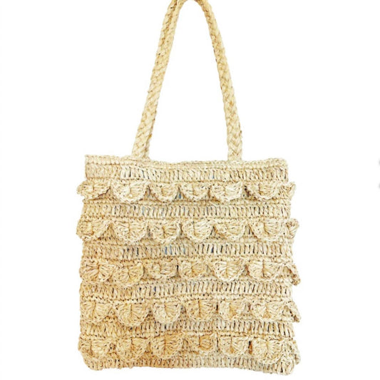 Sunshine Tienda - Women's Ruffle Raffia Tote