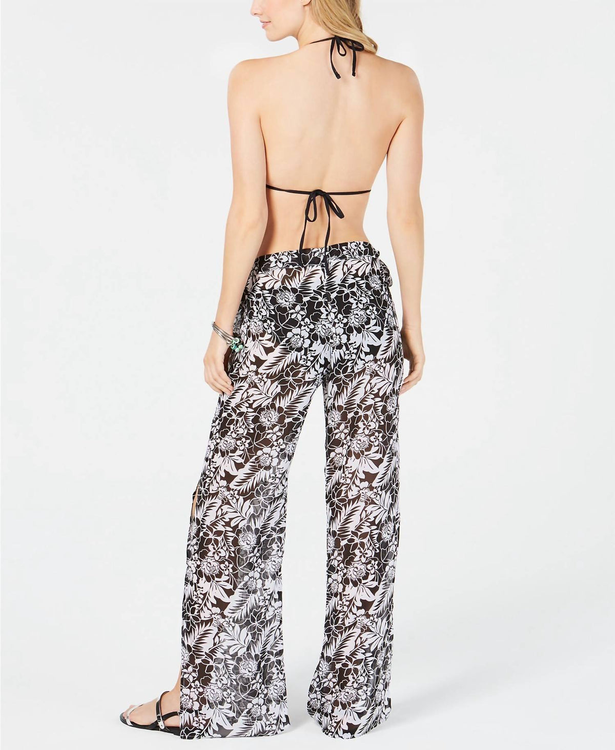 Miken - Side Slit Chiffon Cover Up Pants