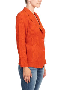 Flair Wear - Notched Collar Faux Suede Jacket