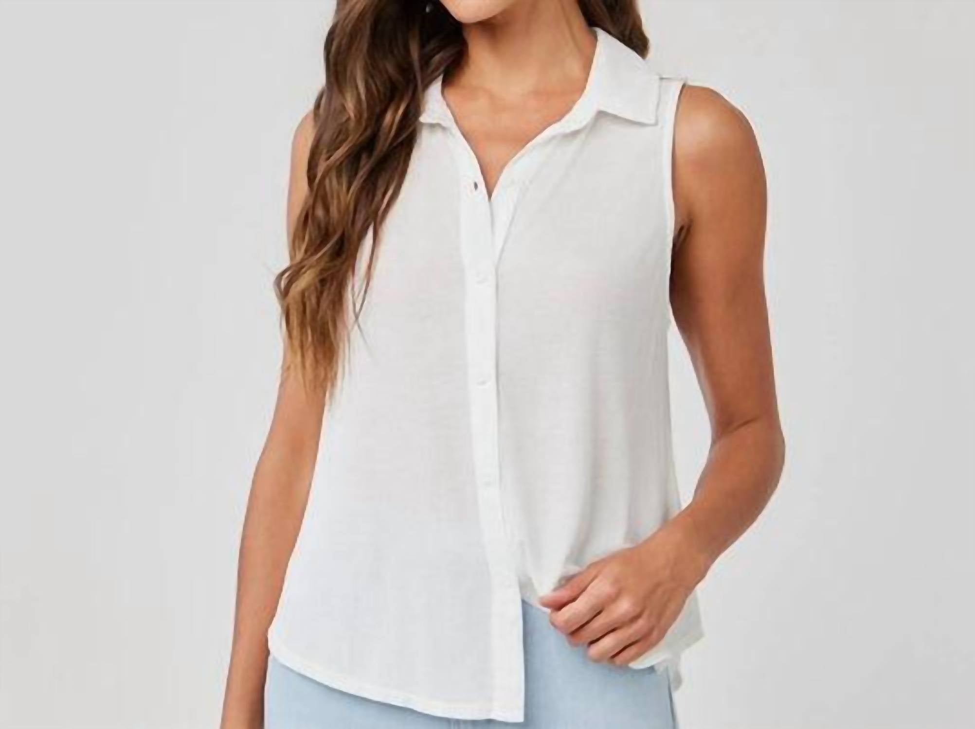 Bella Dahl - Mixed Sleeveless Button Down Shirt