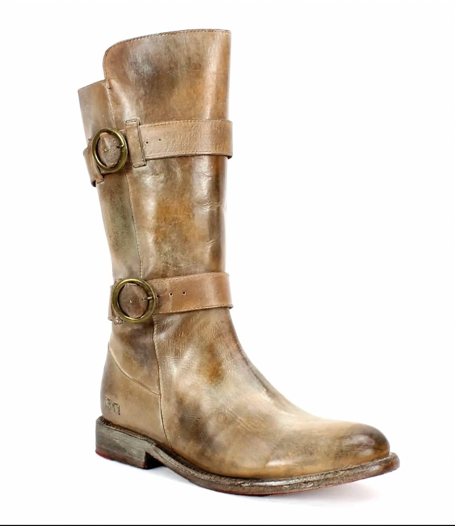 Bedstu - Women's Mid-calf Double Buckle Boots