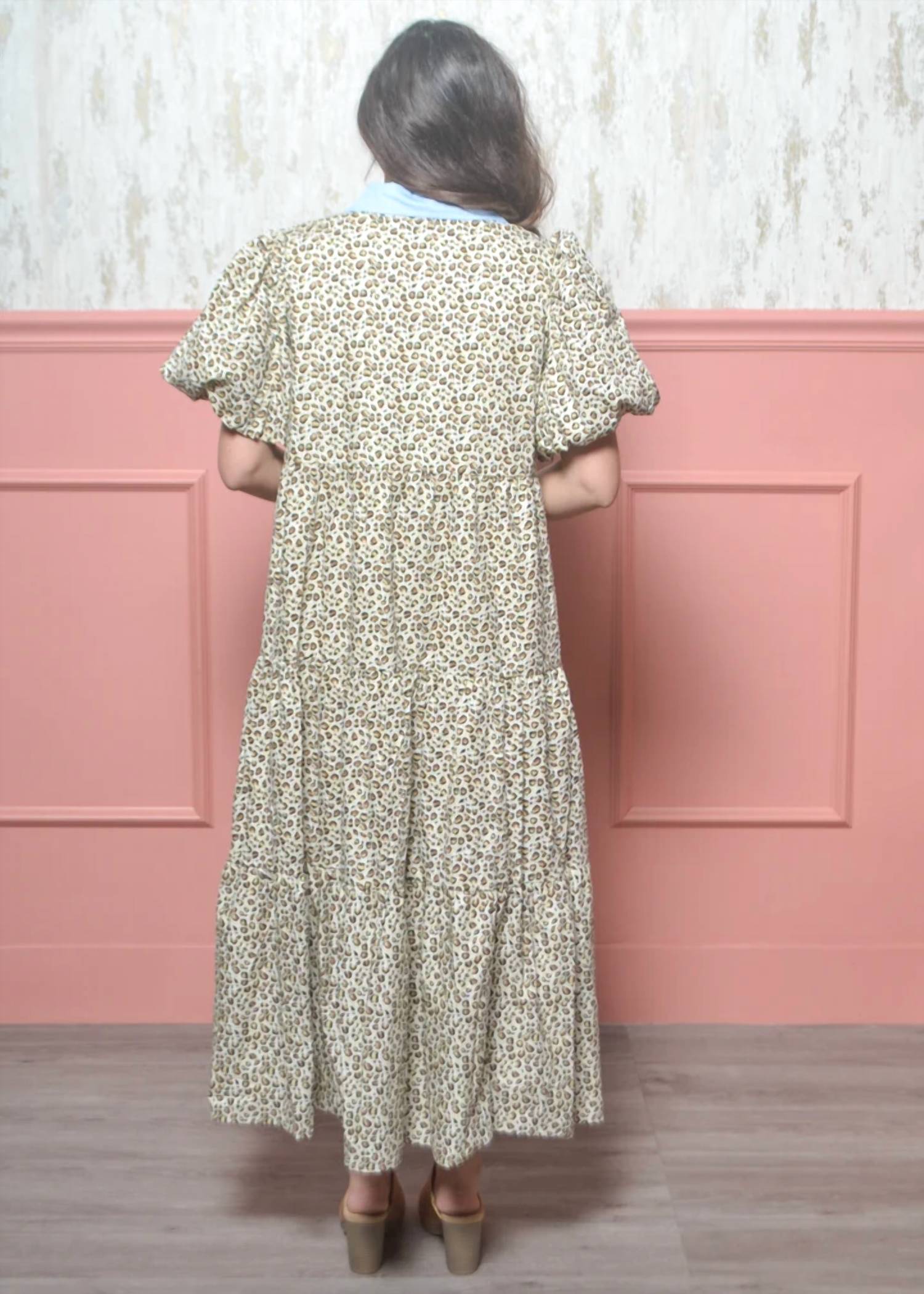 Jodifl - Puff Sleeves Midi Dress