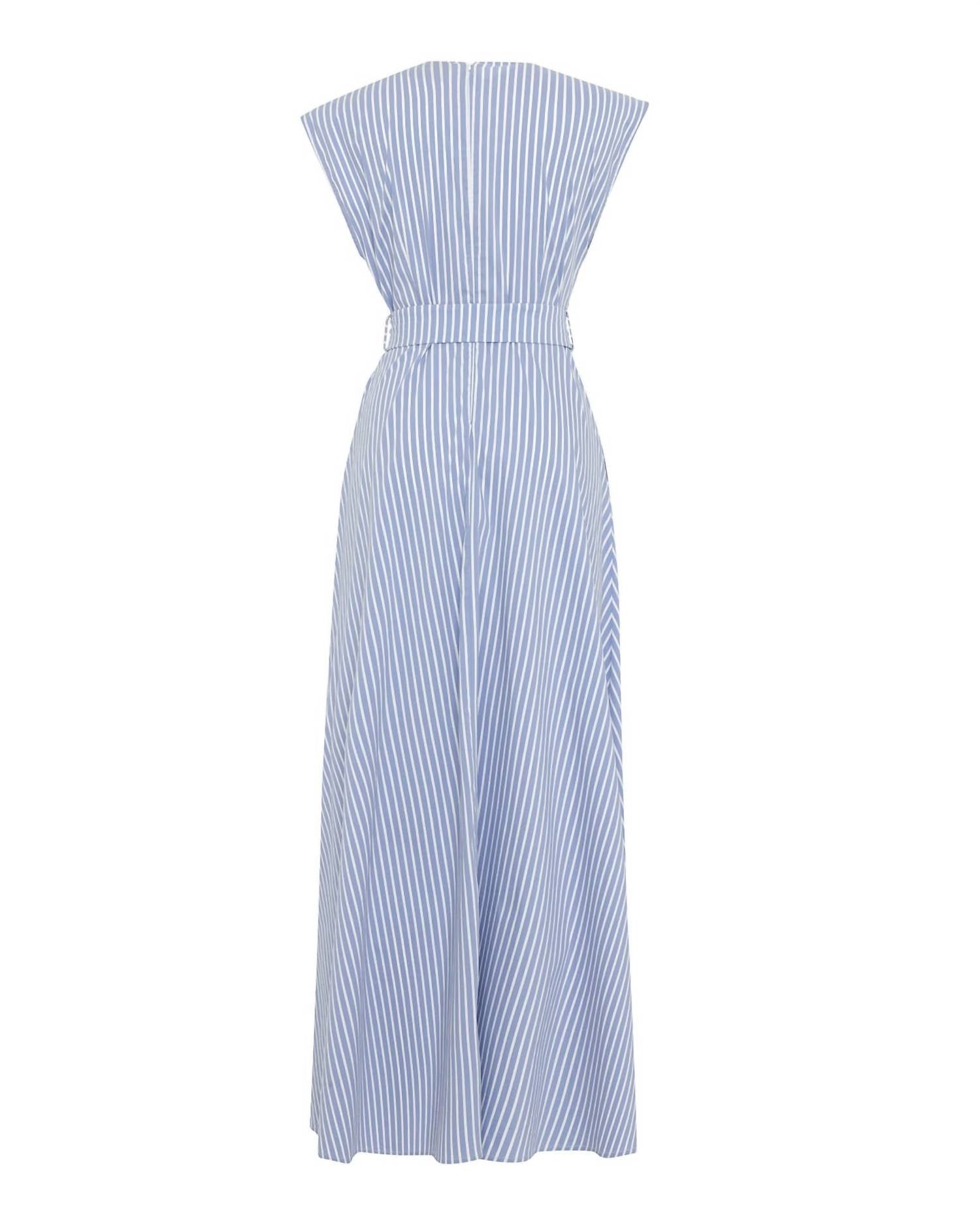 Theo The Label - Women's Echo Beaded Belt V Neck Shirtdress