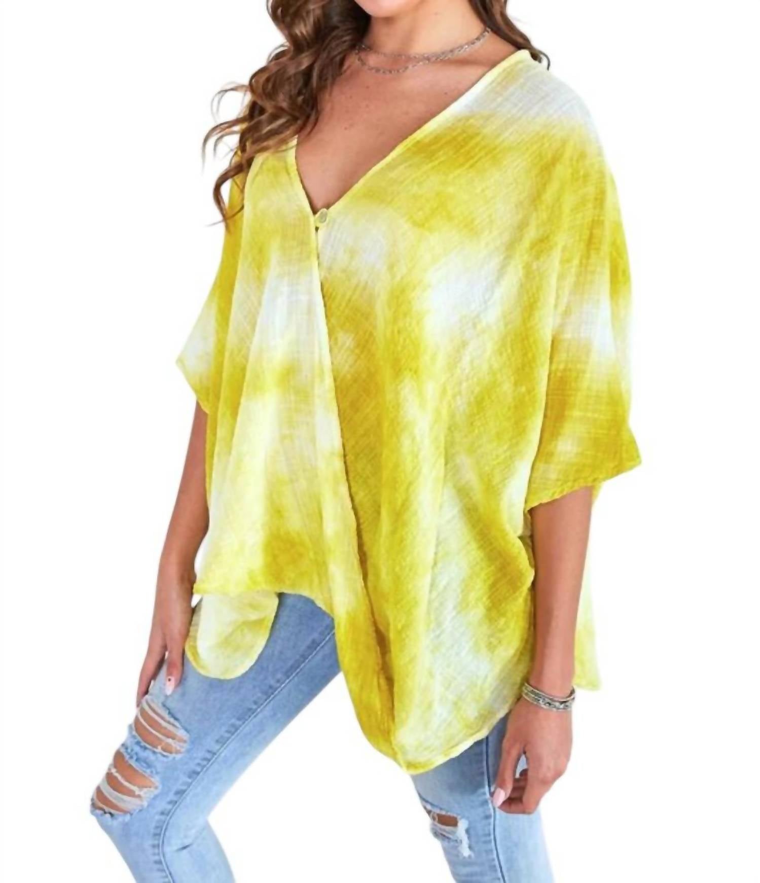 Venti6 - Antonia Tie Dye Crossover Blouson Top