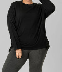 Tricot Chic - FRINGE WOOL SWEATER