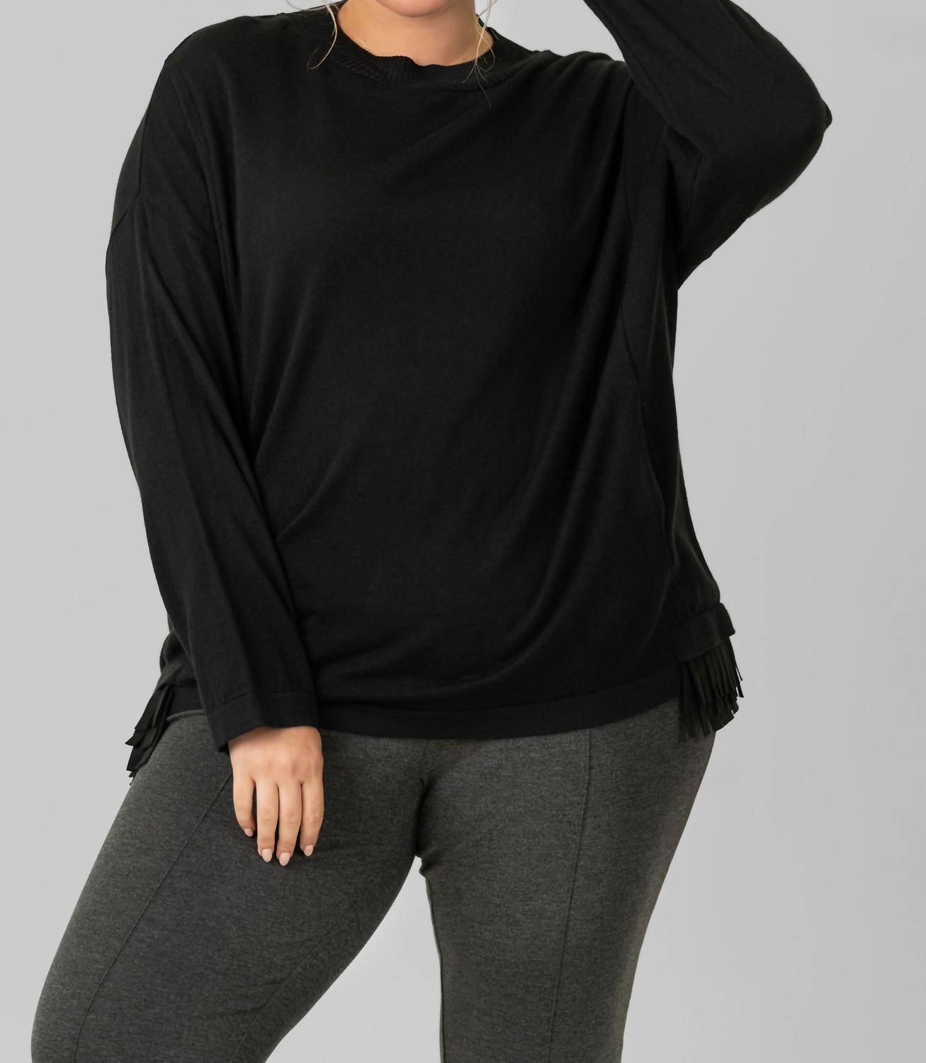 Tricot Chic - FRINGE WOOL SWEATER