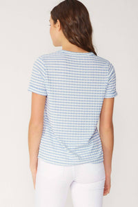 Fsl Apparel - Stripe Ribbed Knit Short Sleeve Top