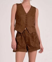 Elan - Suede Sleeveless Vest