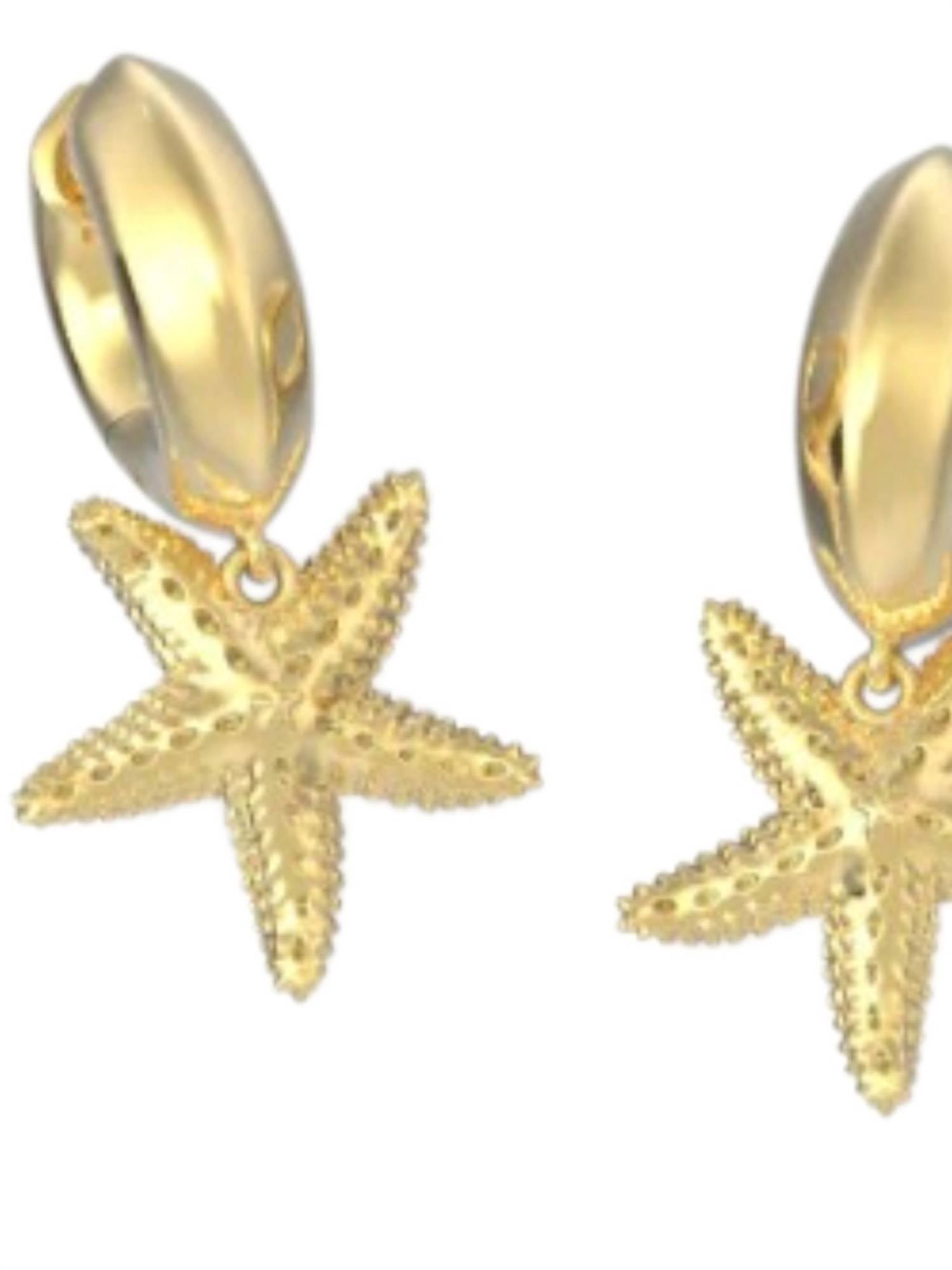 Kendra Scott Women's Parker Starfish Huggie Earrings in gold 1 - women's jewelry - detail view