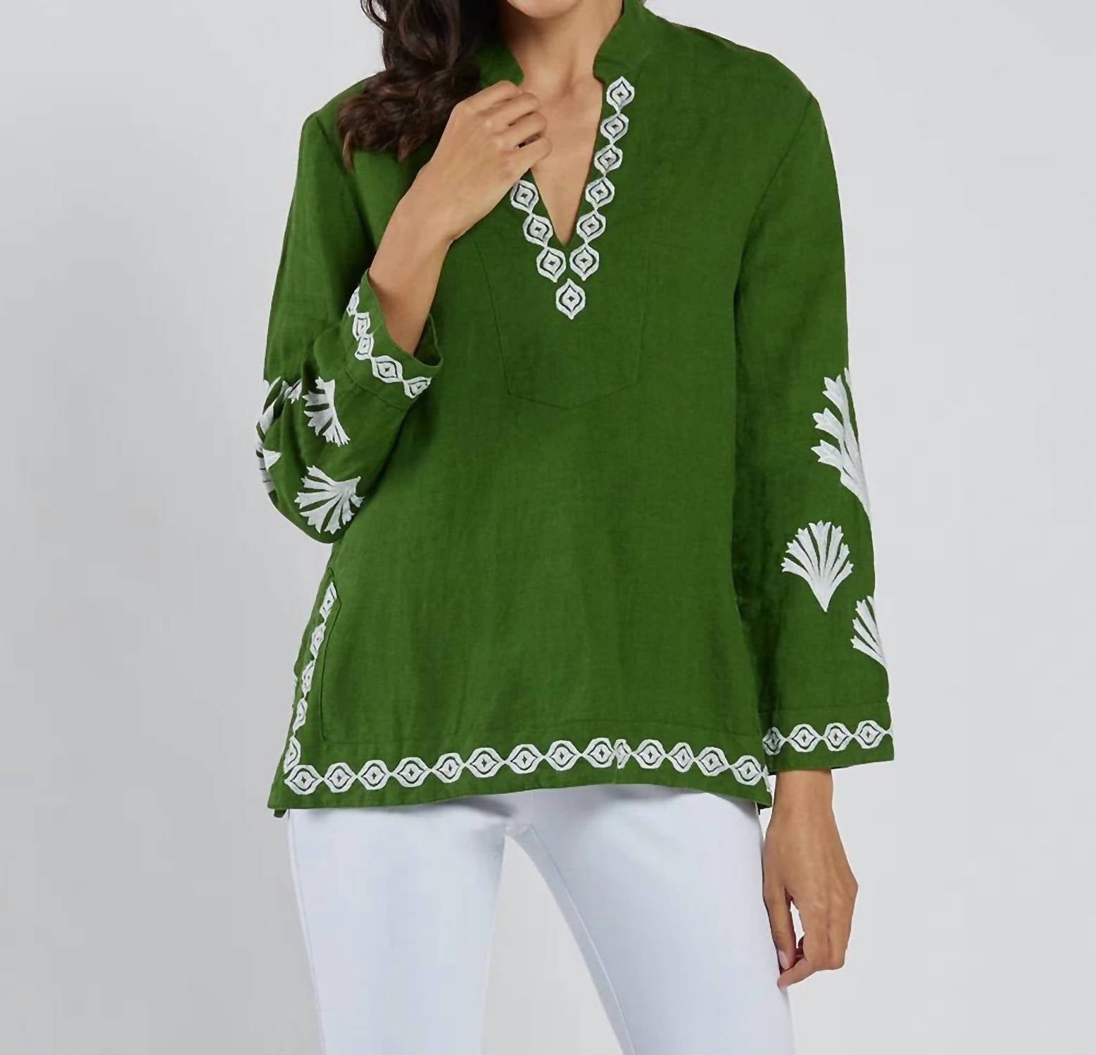 Jude Connally - Elyce Embroidered Linen Top