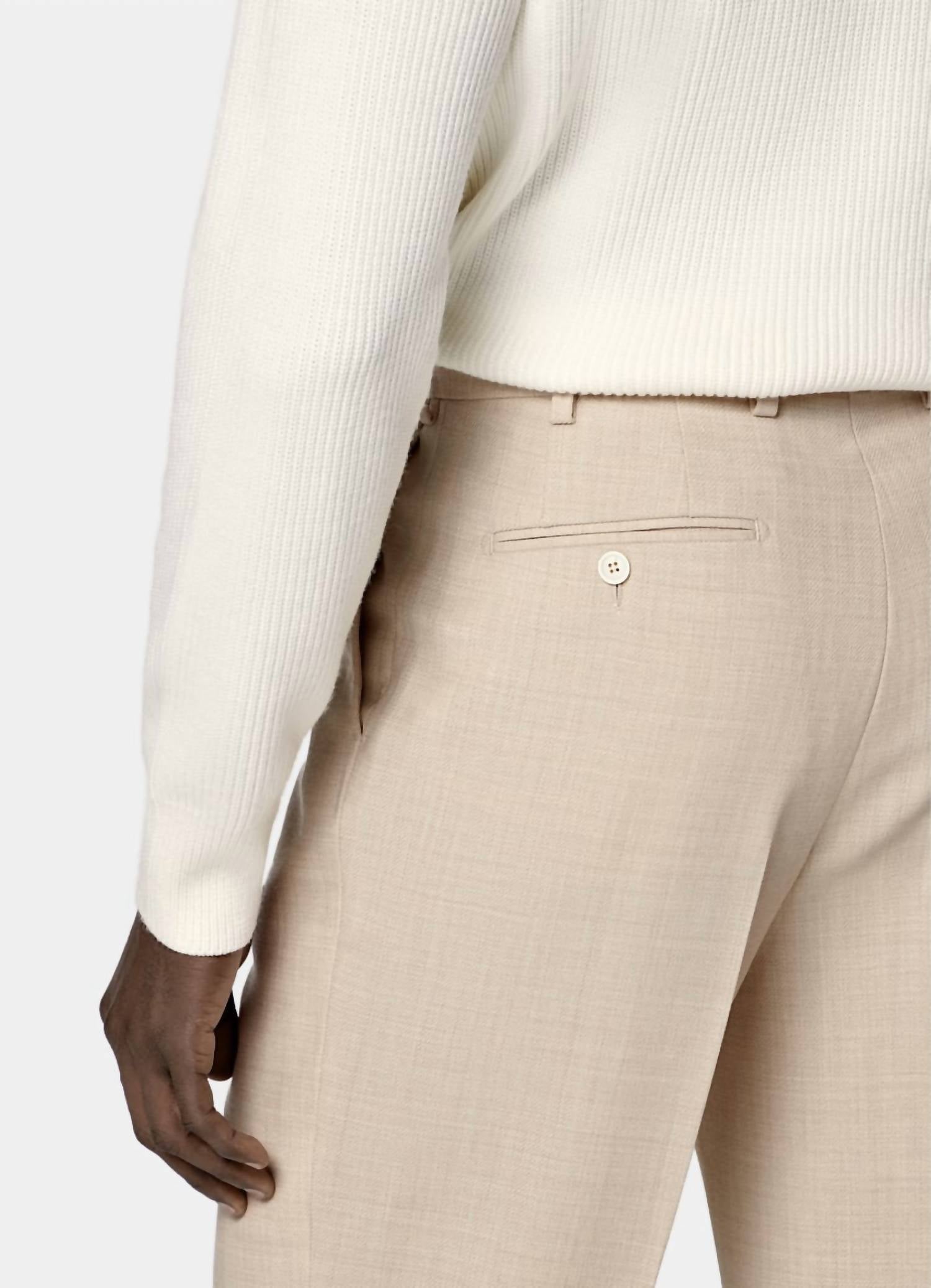 SUITSUPPLY Ribbed Merino Wool Turtleneck Sweater - Plus in off white - men's sweater - view 5
