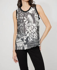 Frank Lyman - Graphic Print Sleeveless Pullover Top