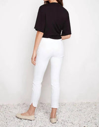 Up! - Loom Textured Petal Slit Ankle Pant