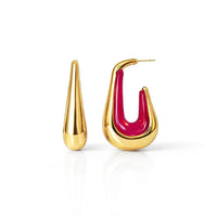 Gold & Honey - Women's Drop Hoop Earrings