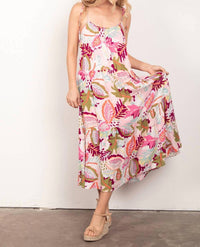 Very J - Tropical Print Midi Dress - Plus