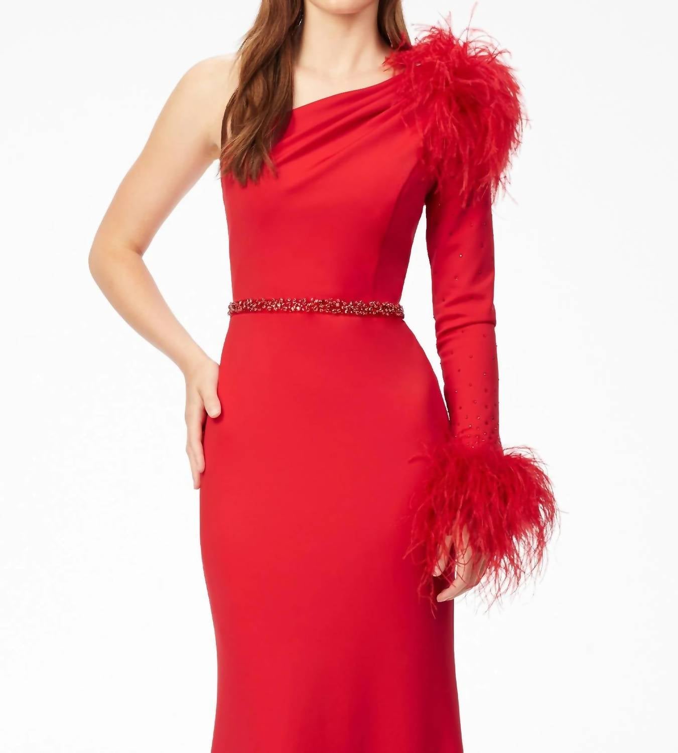 Ashleylauren - One Shoulder Scuba Gown