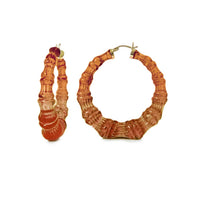 Gold & Honey - Women's Lucite Bamboo Hoop Earrings