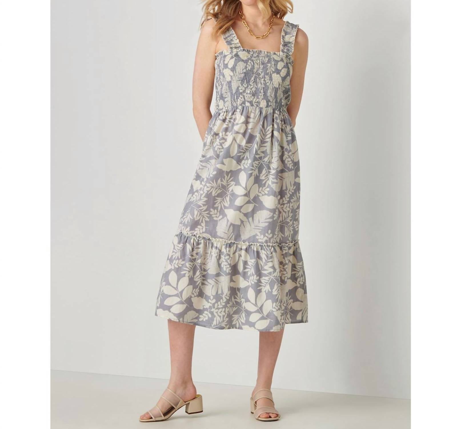 Giftcraft - Botanical Print Cotton Midi Dress