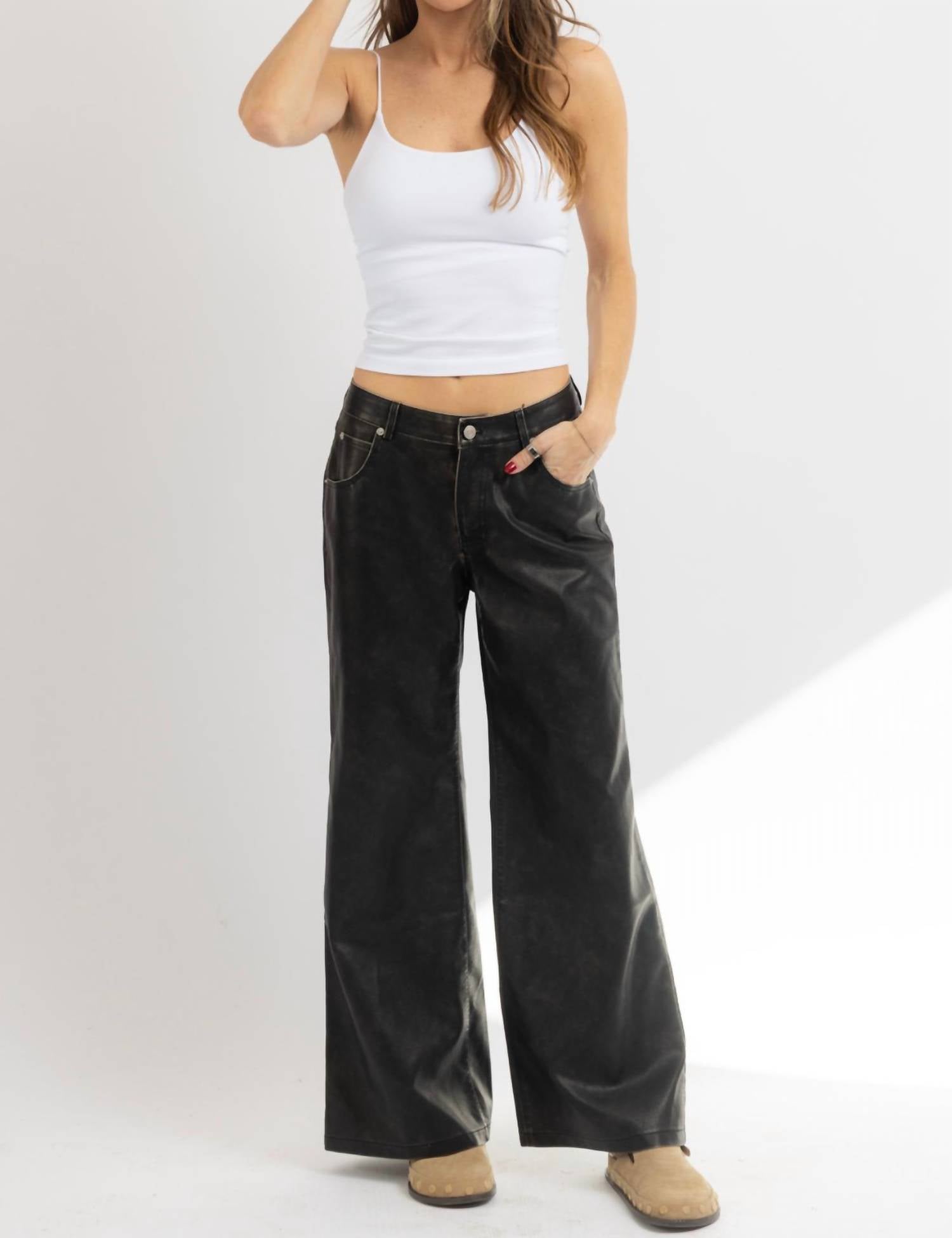 Salty - LIZZIE FAUX LEATHER PANT