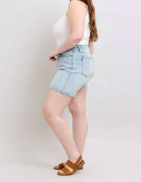 Judy Blue - High Rise 2 Button Mid Length Dad Denim Short