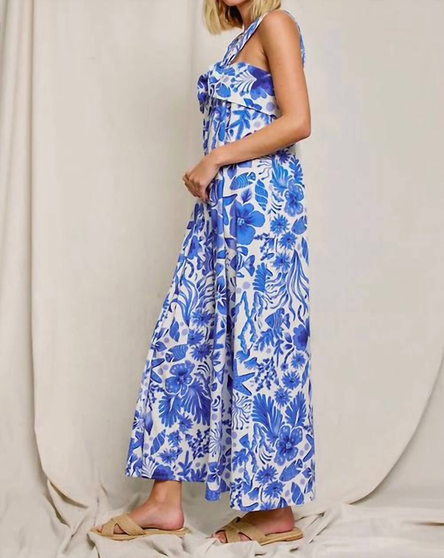 Dress Forum - Under The Sea Halter Neck Maxi Dress