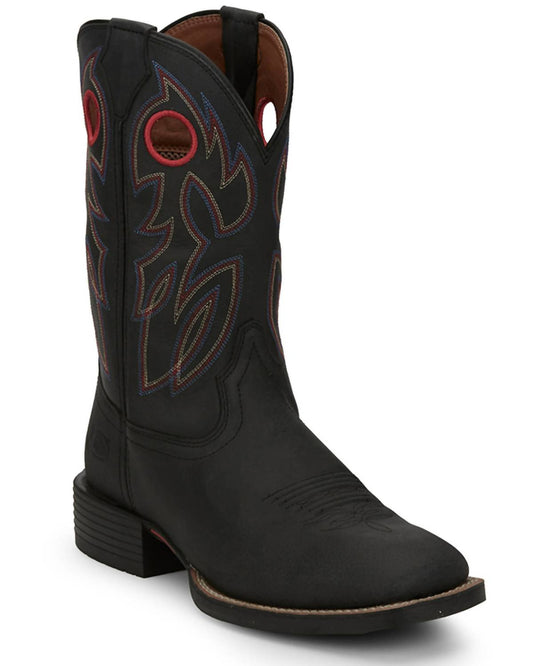 Justin - MEN'S 11" BOWLINE WESTERN BOOTS - BROAD SQUARE TOE - WIDE WIDTH