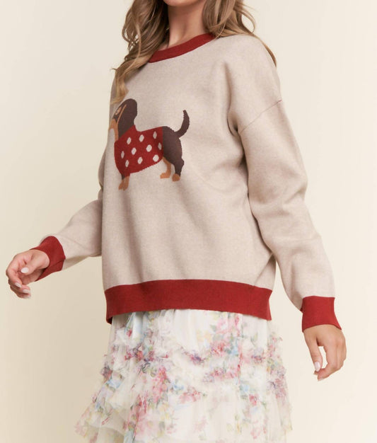 J.Nna - Zoe Christmas Dachshund Sweater