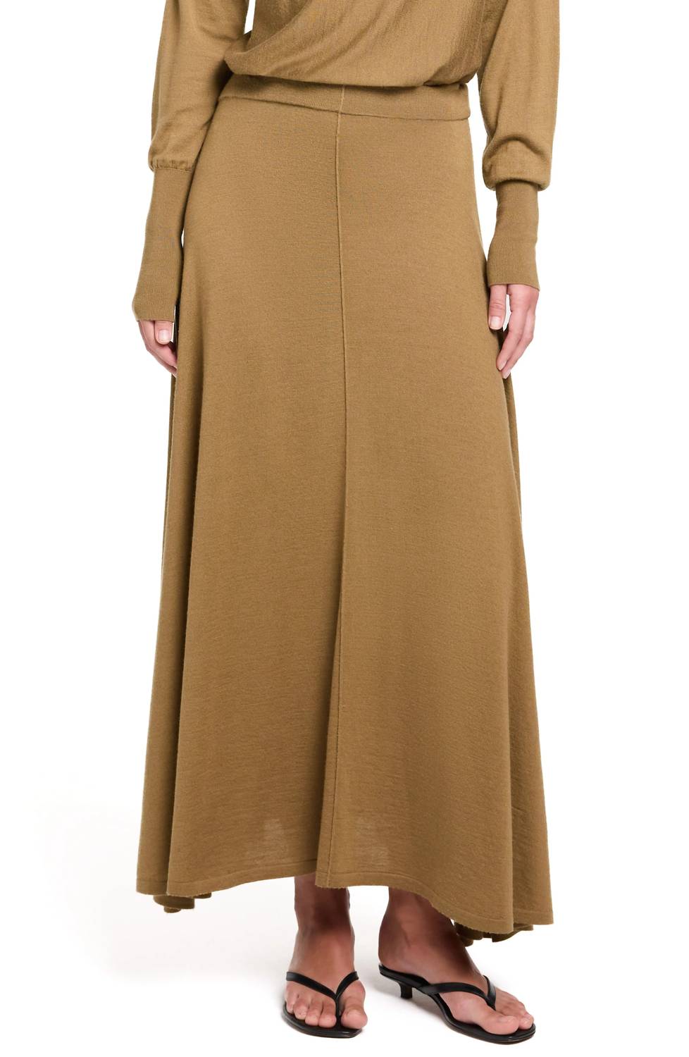 TWP Handkerchief Hem Knit Maxi Skirt in ermine - women's skirt