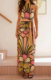 Halcyon Outfitters - Floral Halter Maxi Dress