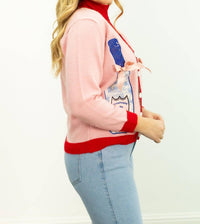 Gabriel + Simone - Champagne Bottle Patches Cardigan