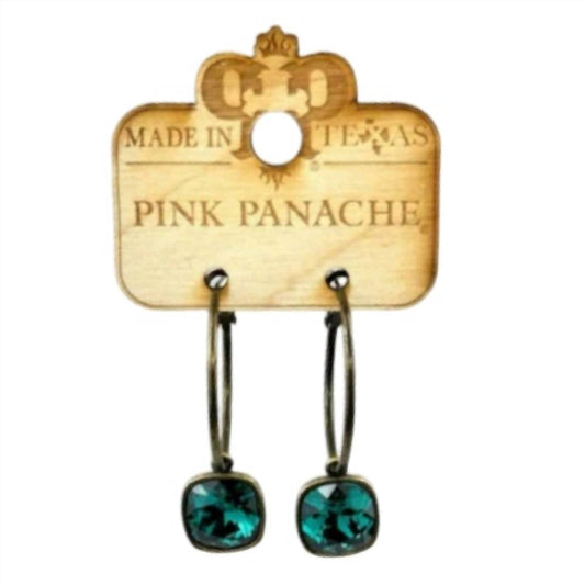 Pink Panache - Women's Hoop Earrings With Crystal