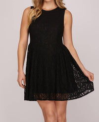 She + Sky - Fit & Flare Lace Mini Dress