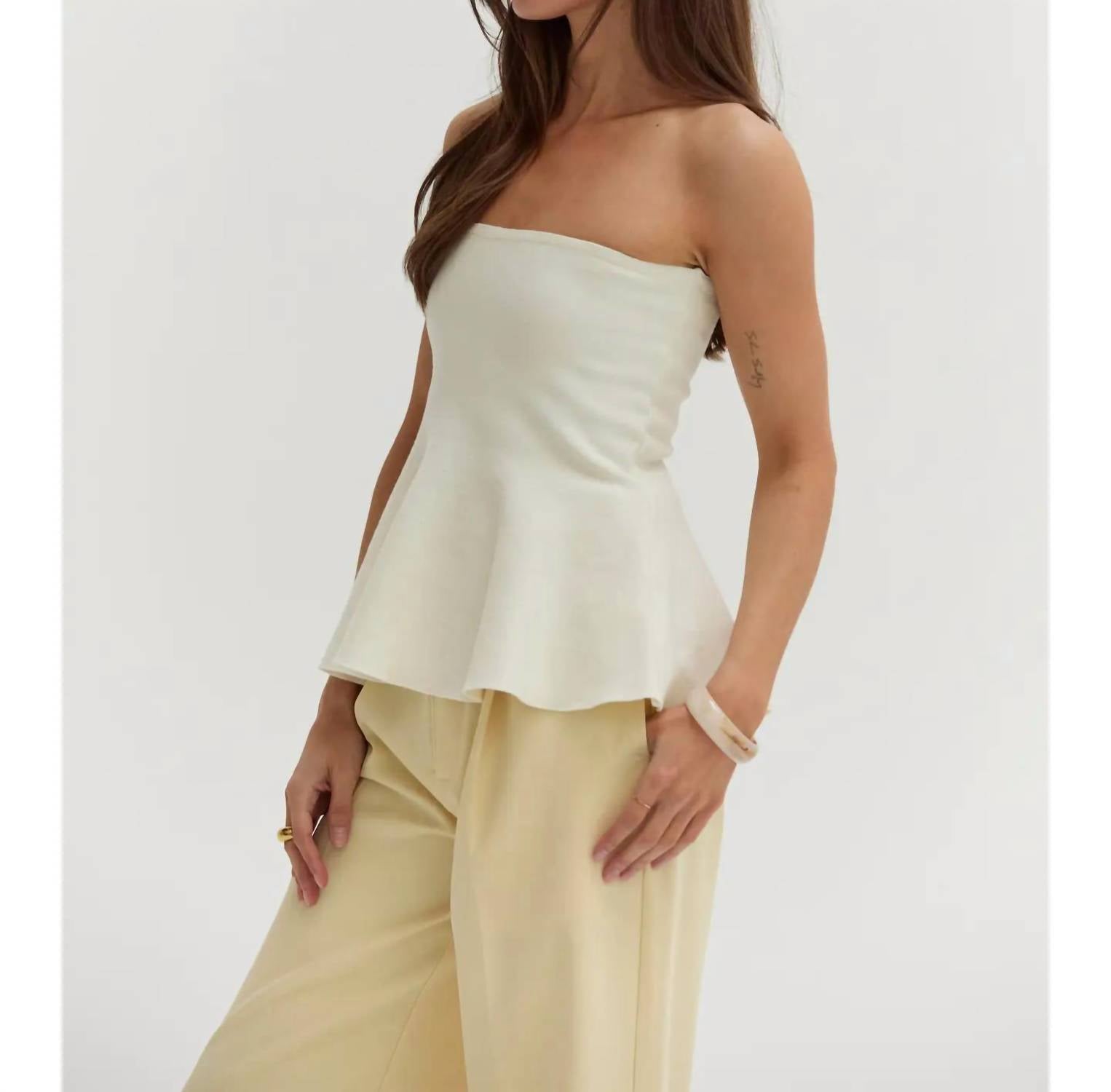 Crescent - Bella Jacquard Knit Peplum Top