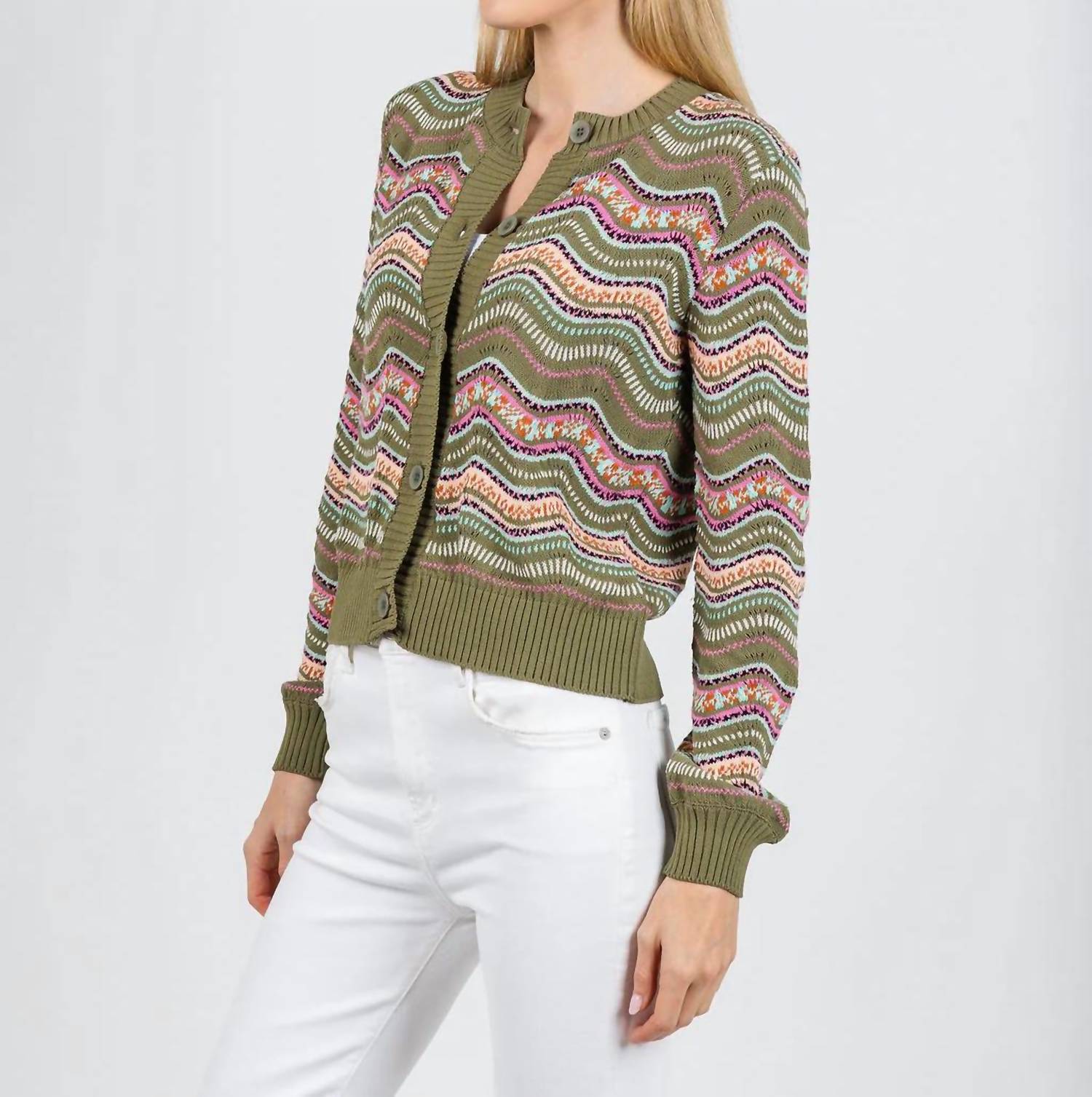 Aldo Martins - Kilie Waves Button Front Cardigan