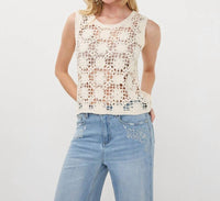 Esqualo - Singlet Fancy Tape Yarn Tank