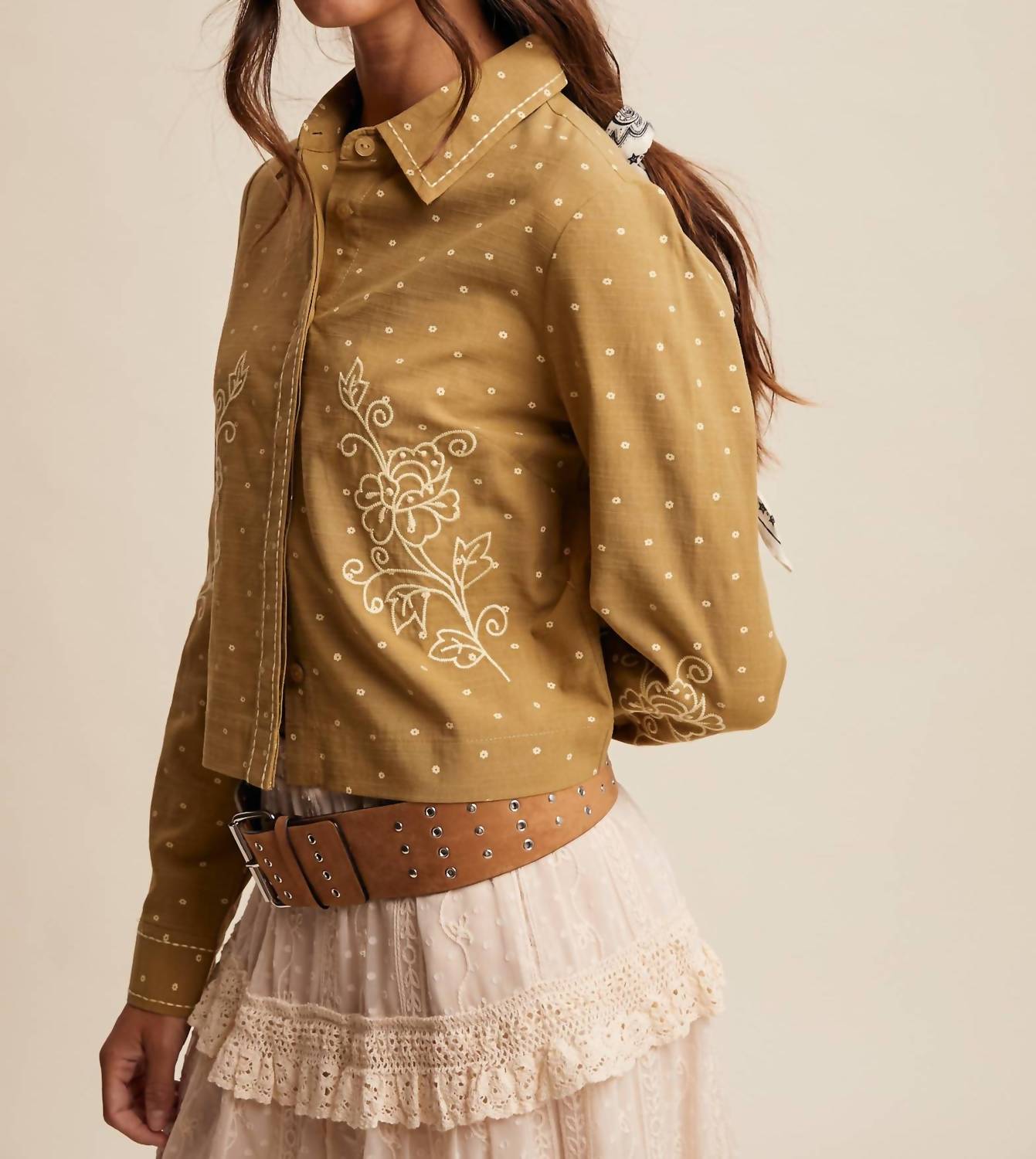 Listicle - Embroidered Western Cotton Shirt