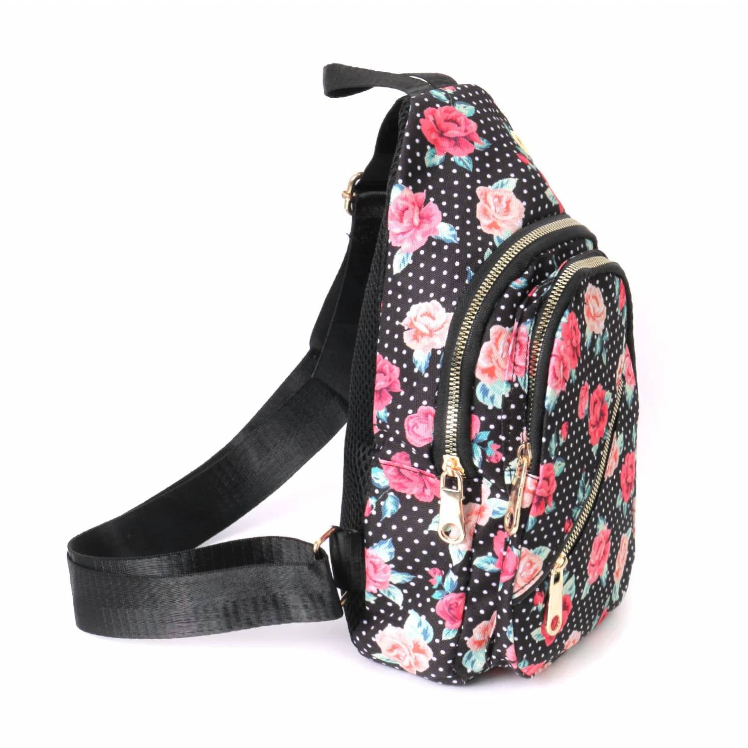 Selini New York - Women's Floral Polka Dot Crossbody Sling Bag