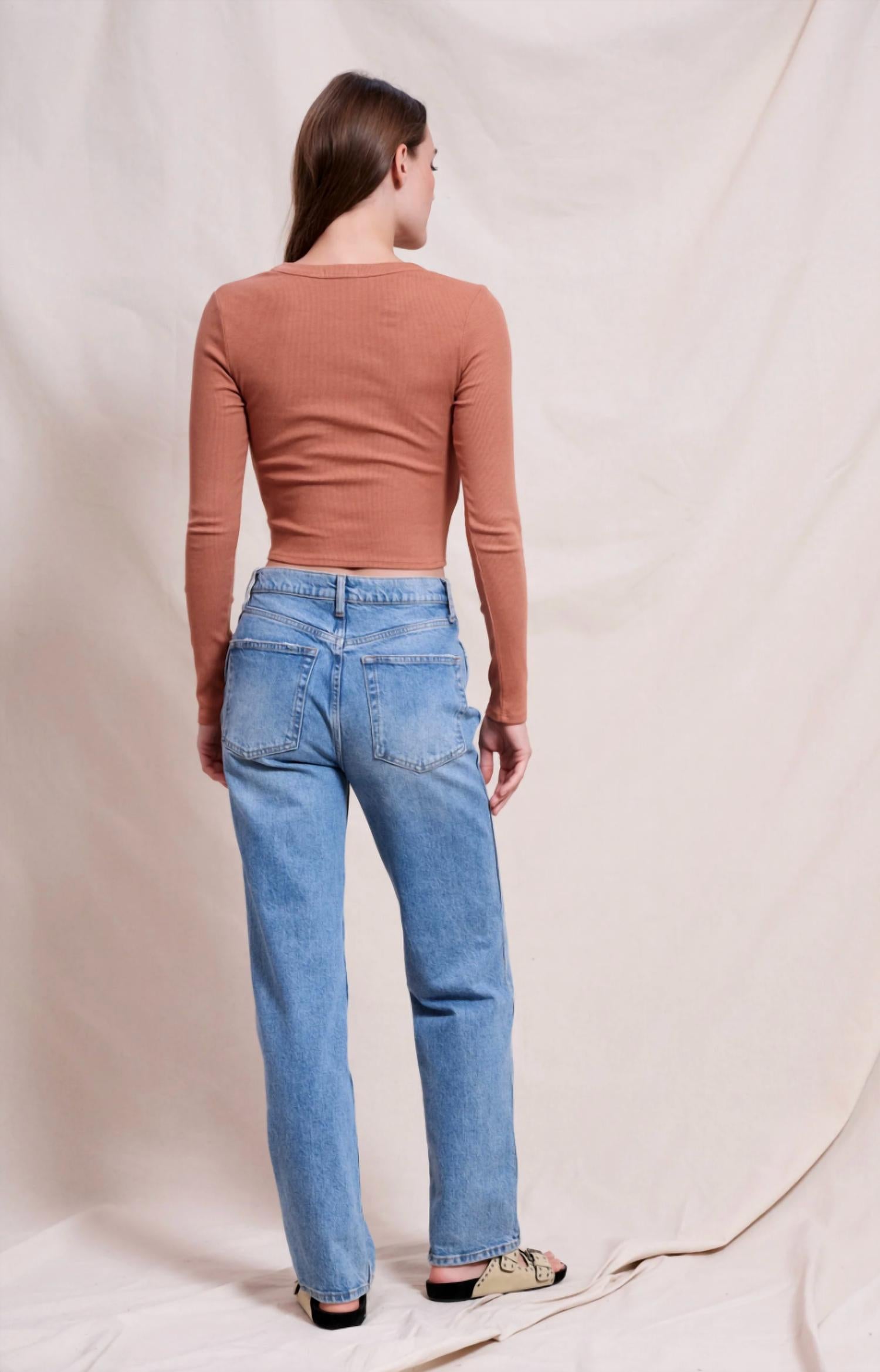 Sundry - Front Twist Long Sleeve T-shirt