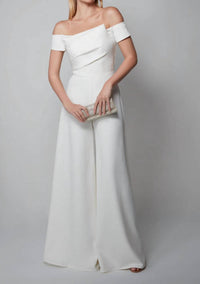Alyce Paris - Bridal Off The Shoulder Neckline Jumpsuit