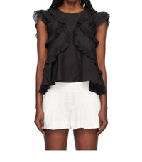 Isabel Marant - Nalou Frilly Cotton Voile Top