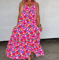 BLAKELEY Summer Days Nova Maxi dress in hot pink - women's dress - detail view